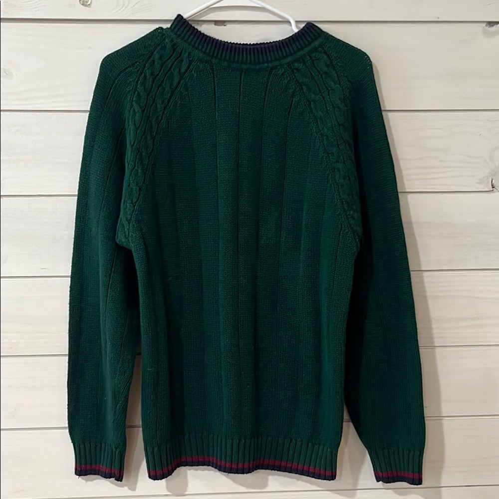 Sears | Green Crewneck Sweater Classic Knit, Medium